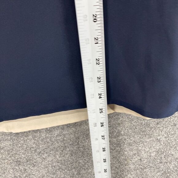 5/$45 Liz Claiborne Blouse Women 8 Blue Sleeveless Wide Strap Round Neck - Picture 6 of 8